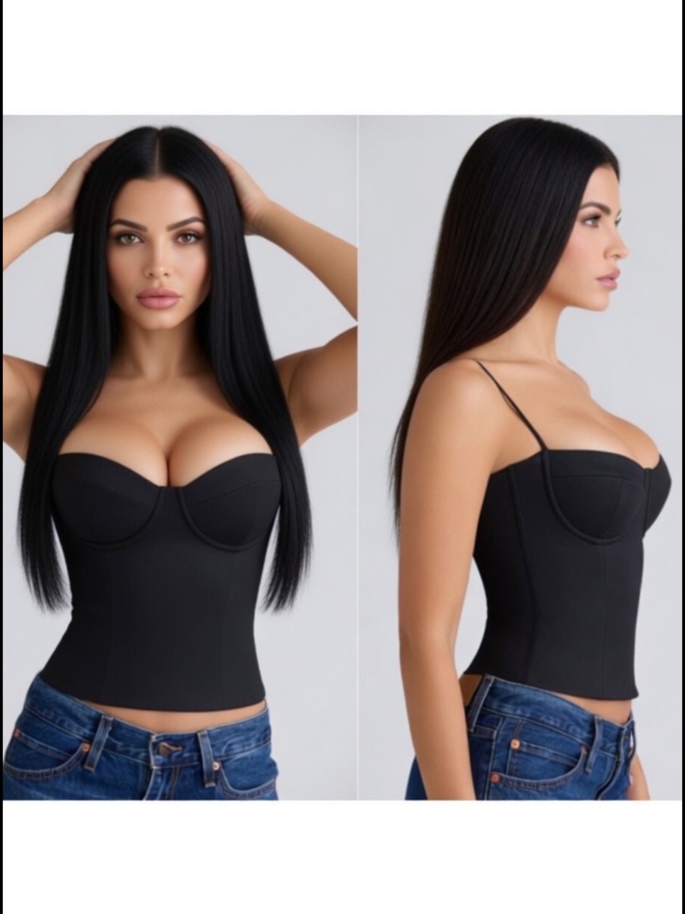 HOUSE OF CB 'Samaria' Stretch Twill Cupped Corset Top/Small US4-6 $119